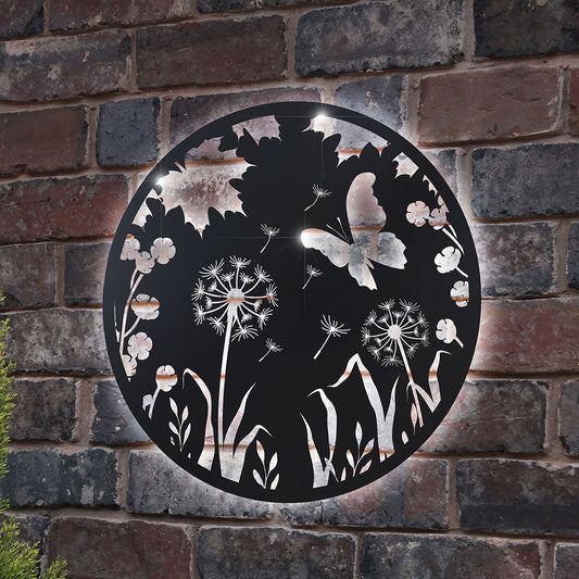 Butterfly Silhouette Solar Backlit Garden Wall Art