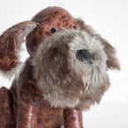 Faux Leather & Fluffy Dog Door Stop