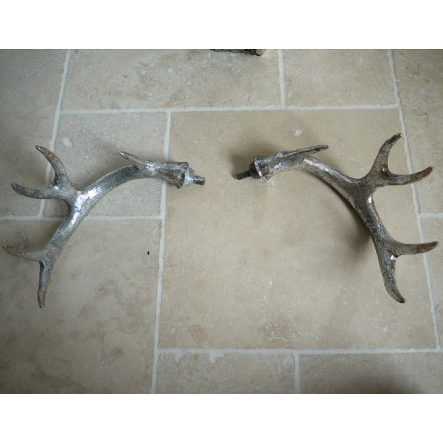 Silver Stags Head Wall Sculpture