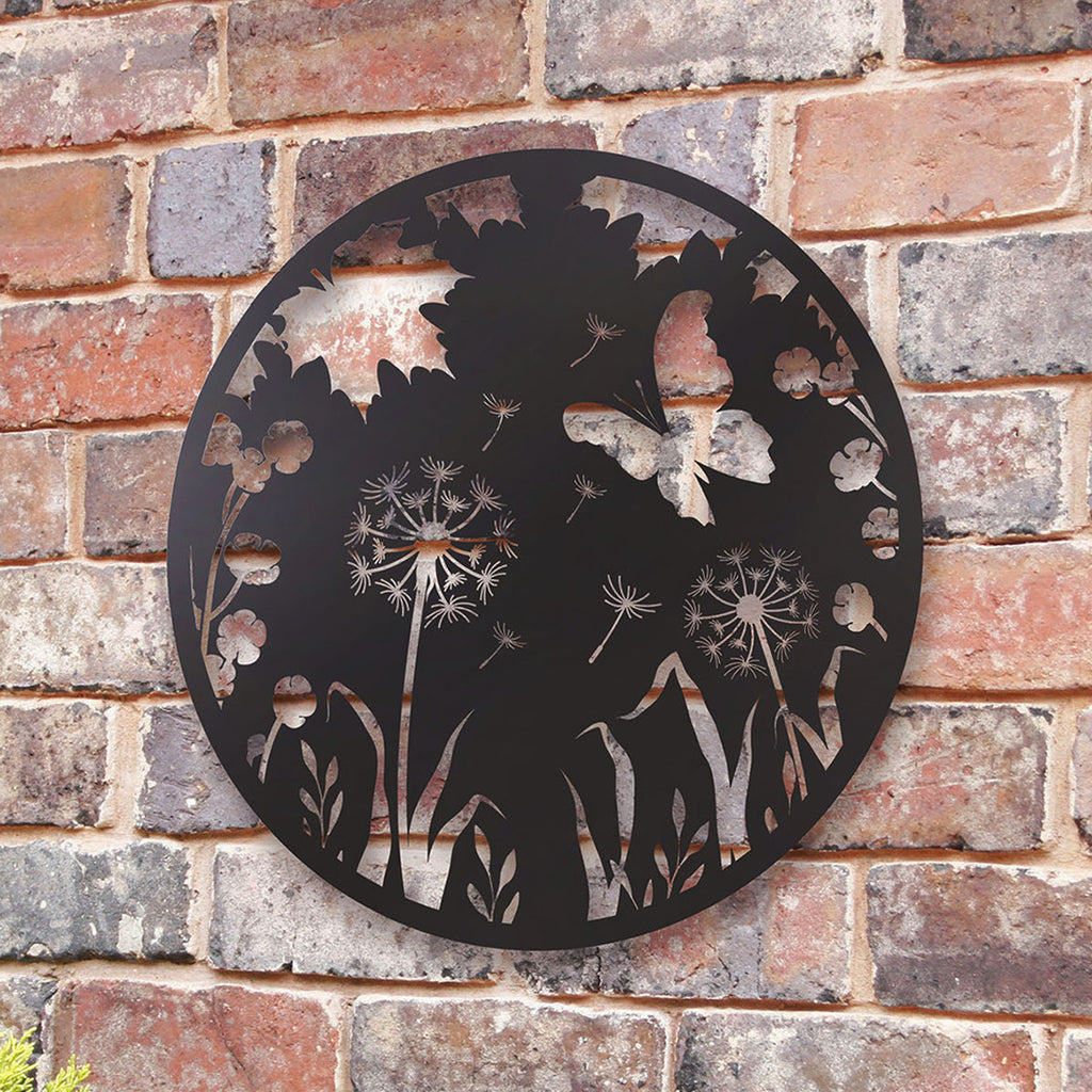 Butterfly Silhouette Solar Backlit Garden Wall Art