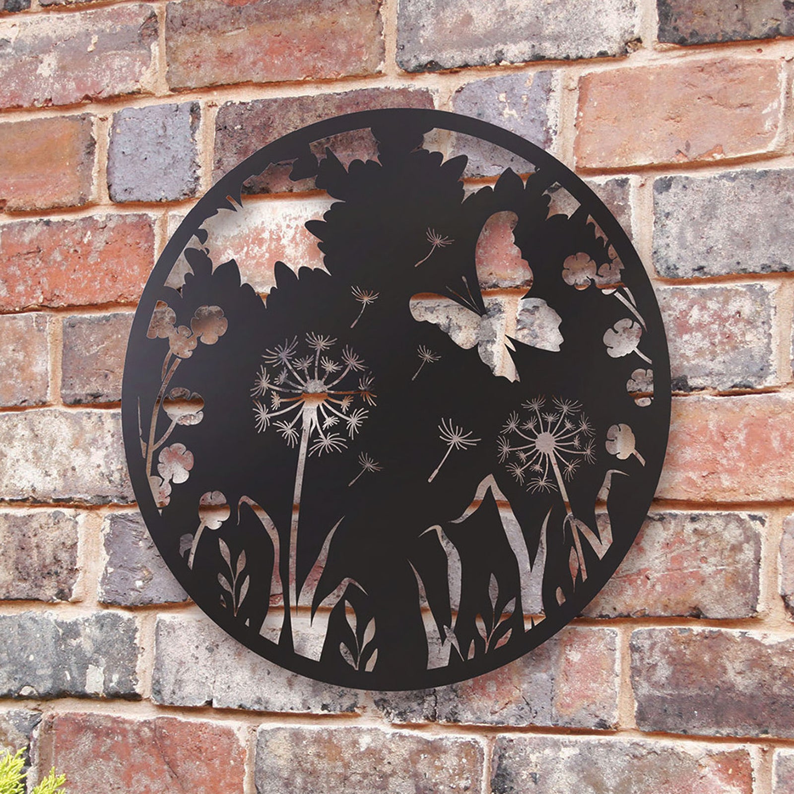 Butterfly Silhouette Solar Backlit Garden Wall Art