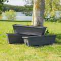 Set Of 3 Dark Grey Symphony Trough Planters