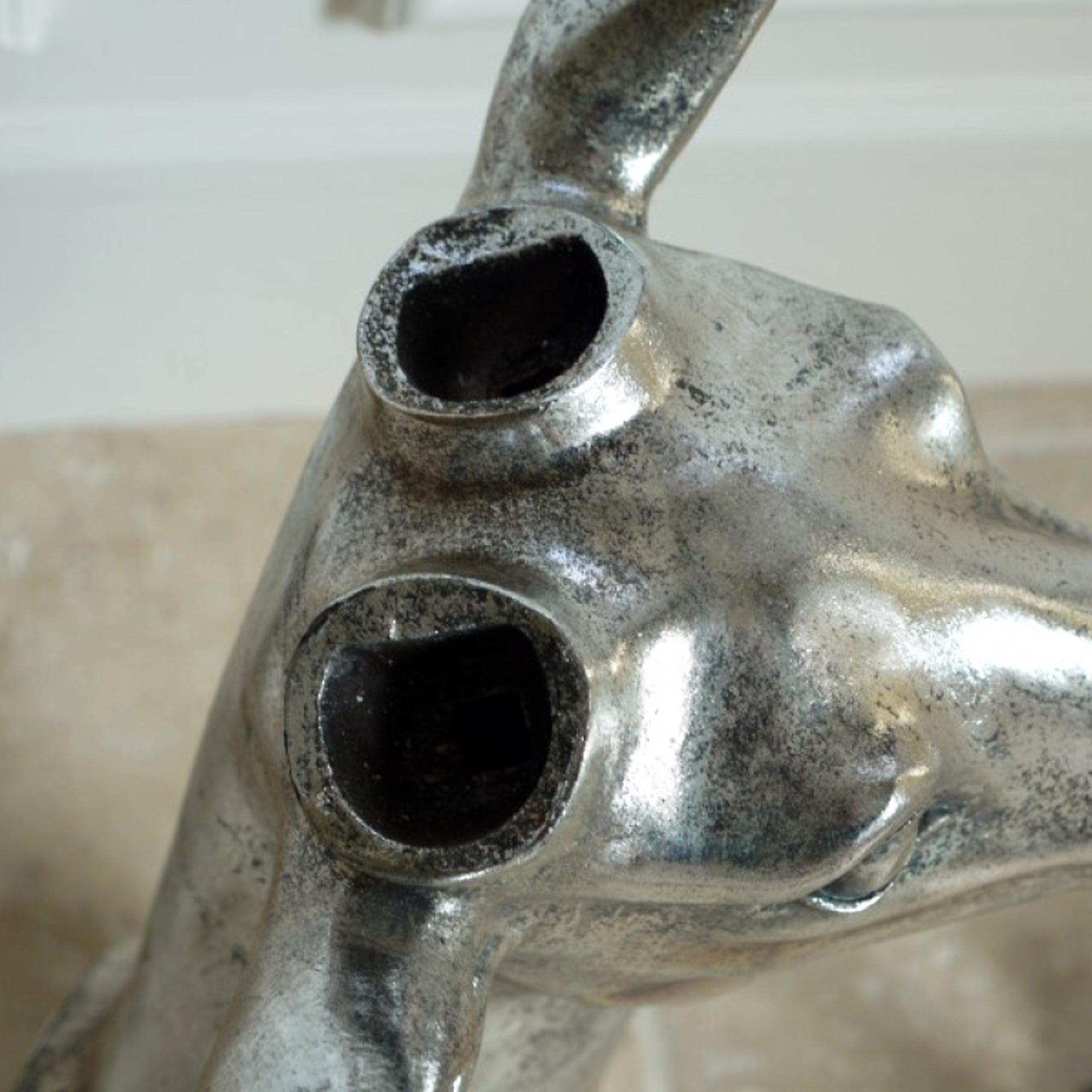 Silver Stags Head Wall Sculpture