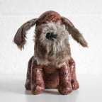 Faux Leather & Fluffy Dog Door Stop