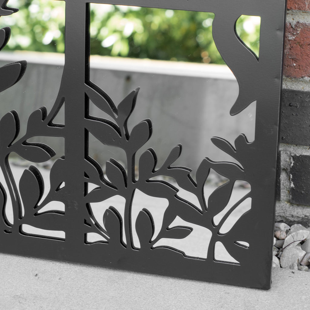Cat In Window Silhoeutte Garden Mirror