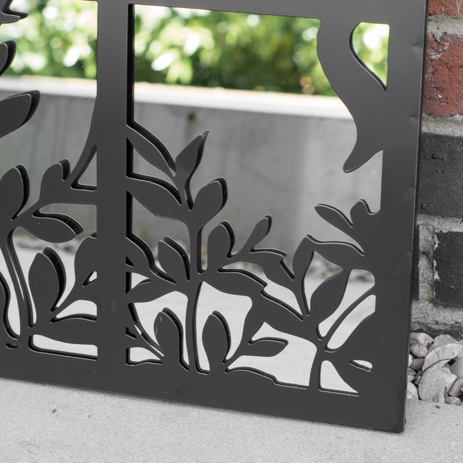 Cat In Window Silhoeutte Garden Mirror