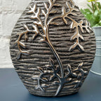 Gun Metal Leaf Vase