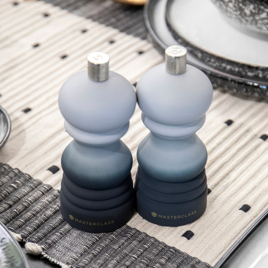 Set of 2 Grey Ombre Salt & Pepper Mills
