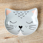 Ceramic Grey Cat Face Saucer