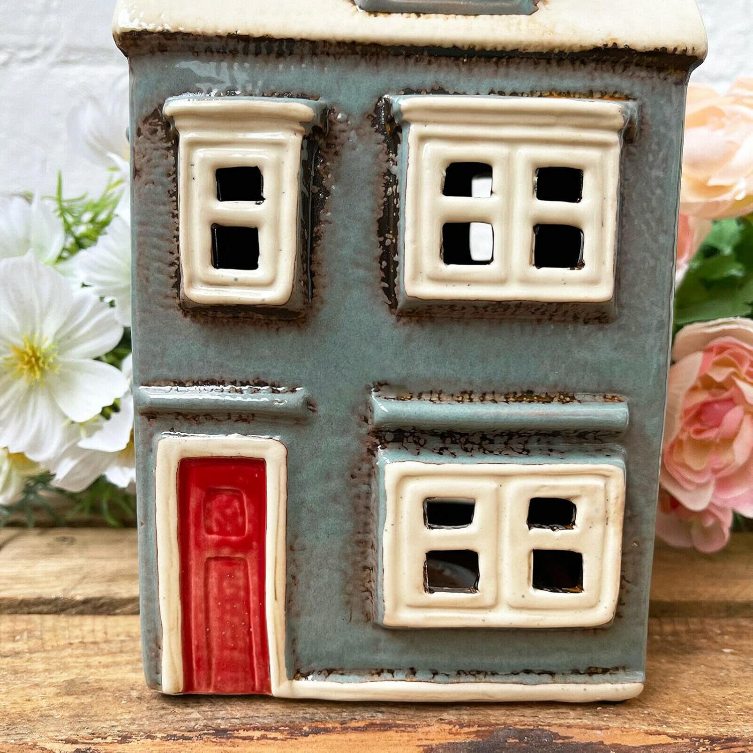 Grey Country House Candle Holder