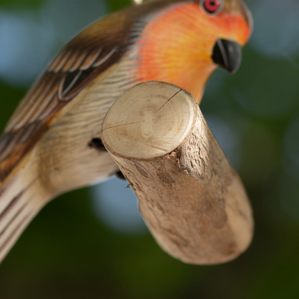 Hanging Wooden Robin Ornament