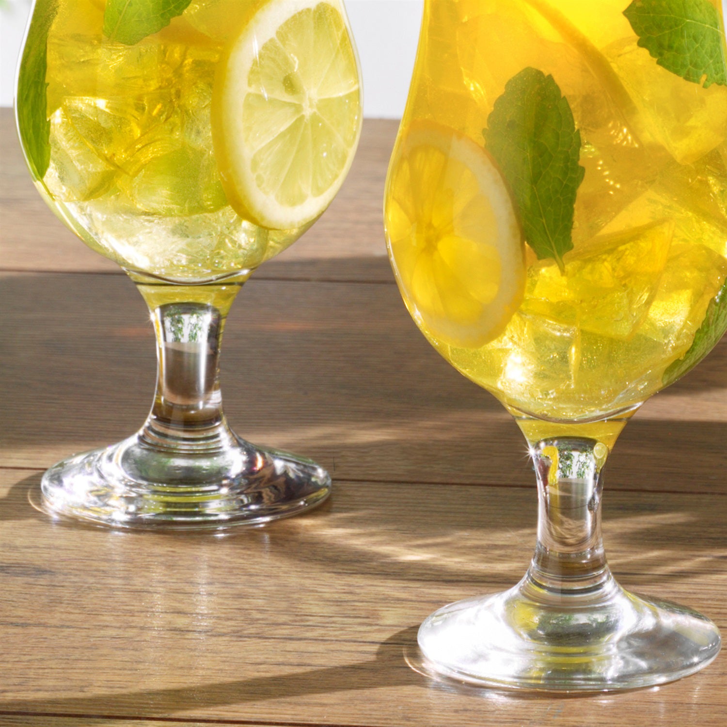 Set Of 4 Hurricane Stemmed Cocktail Glasses