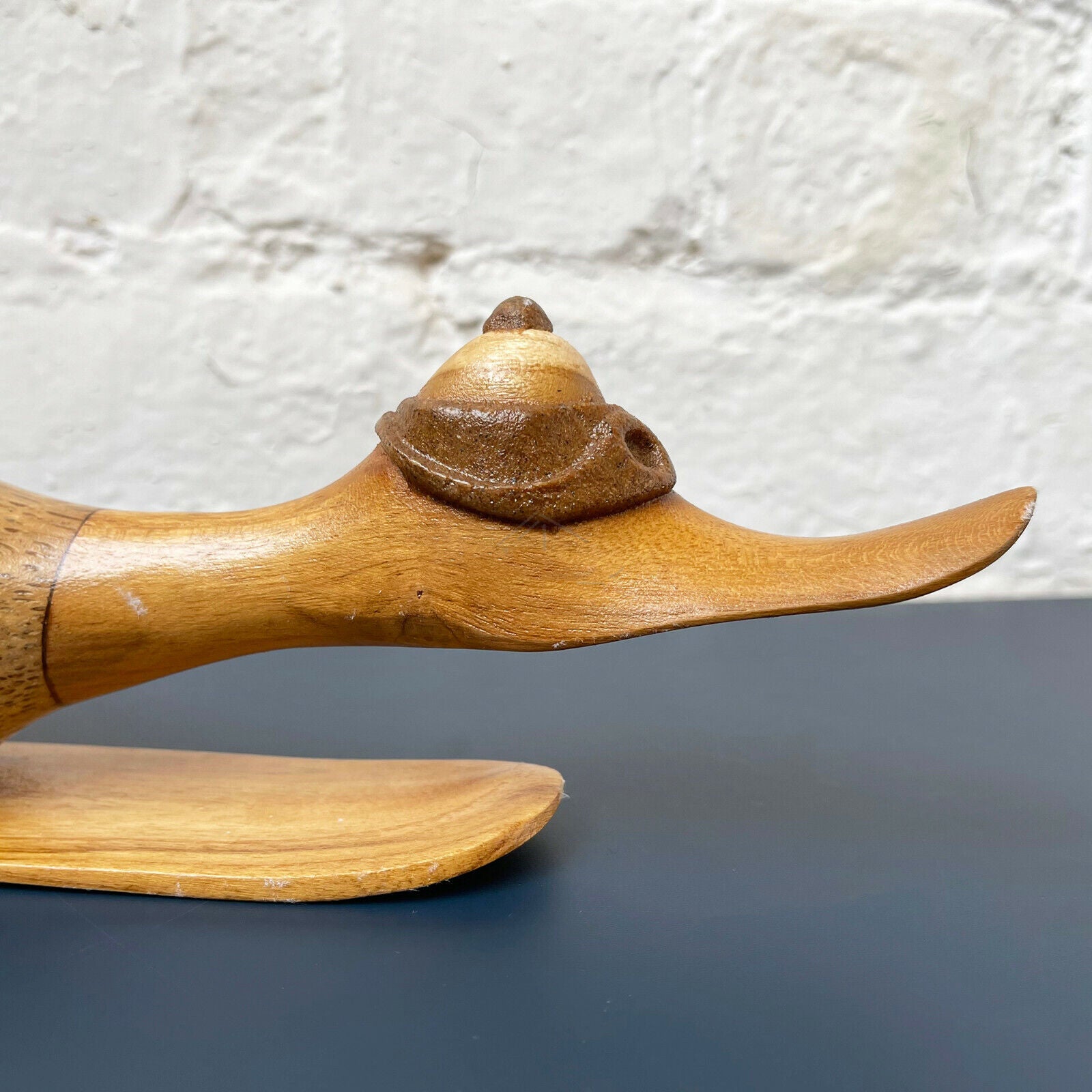 Wood Snowboarding Duck Ornament