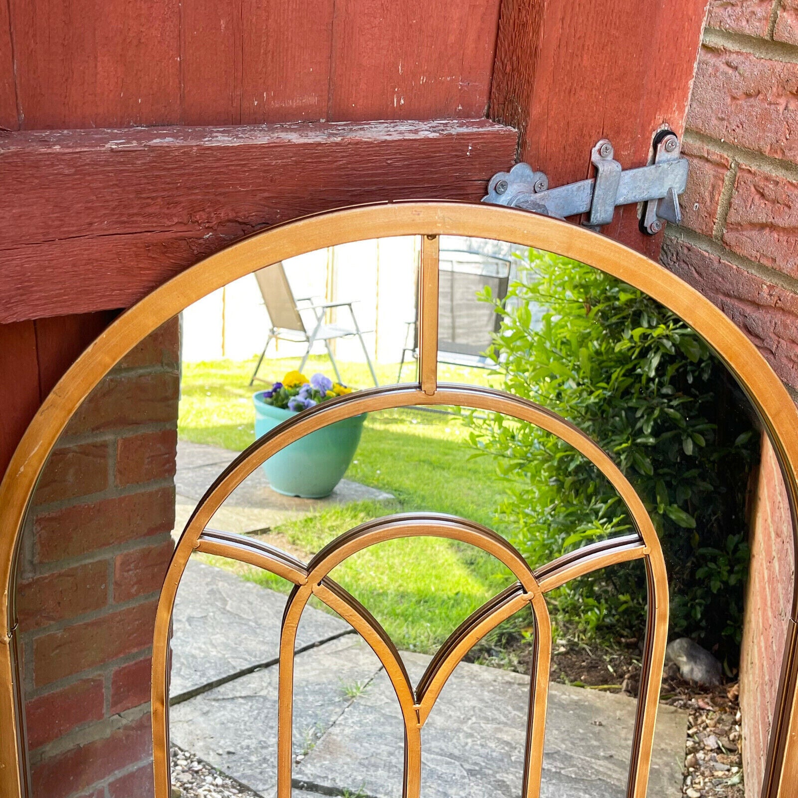 Copper Arched Garden Mirror 91cm