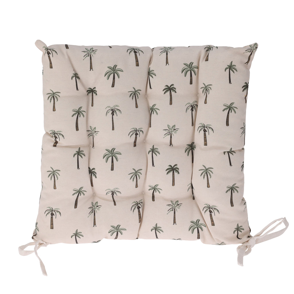 Set Of 2 Mini Palm Trees Cotton Outdoor Seat Pads
