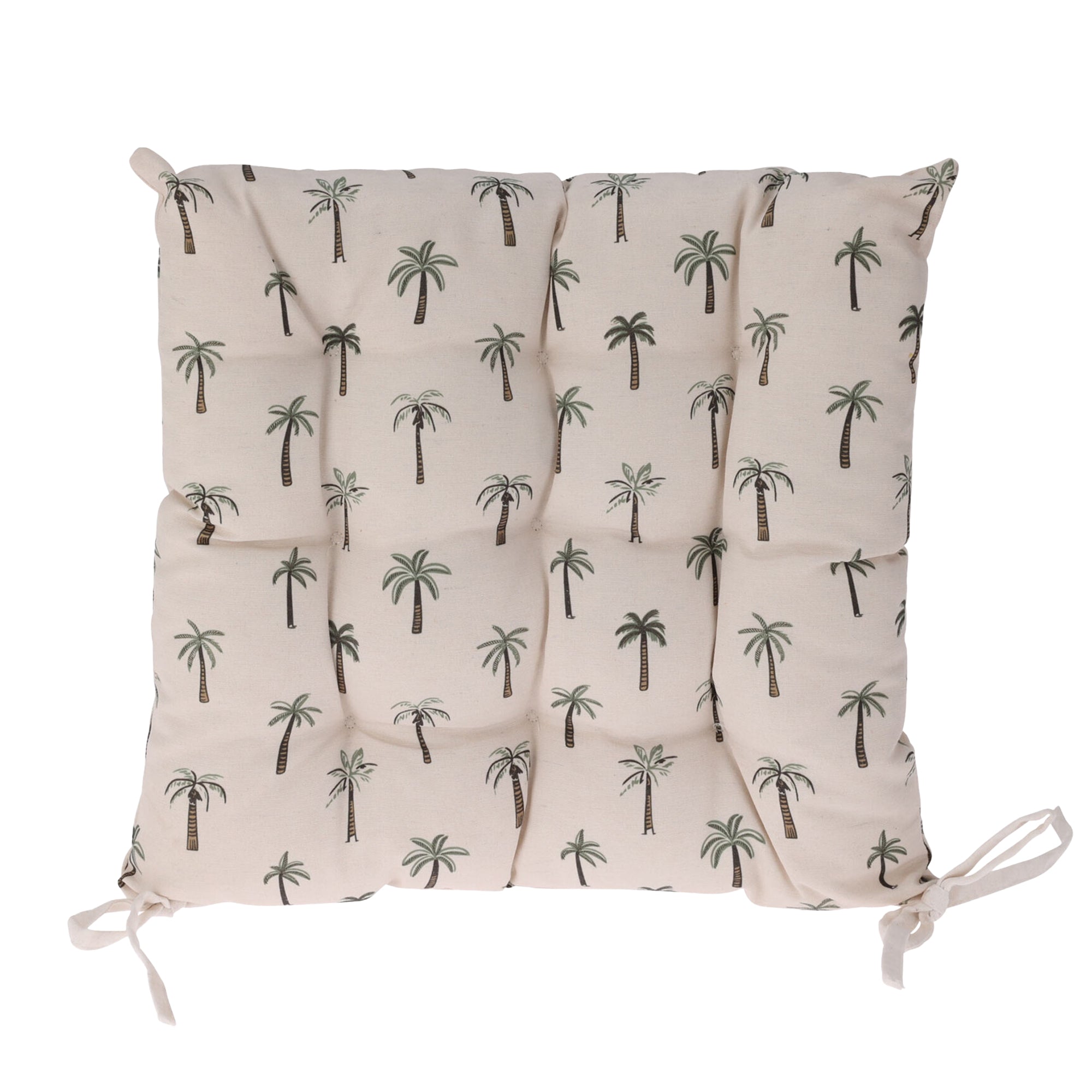 Set Of 2 Mini Palm Trees Cotton Outdoor Seat Pads