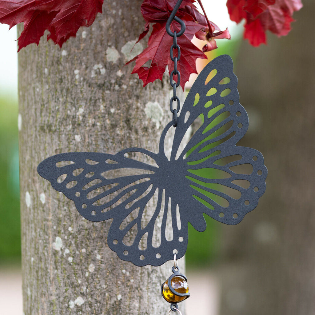 Black Silhouette Butterfly Wind Chime