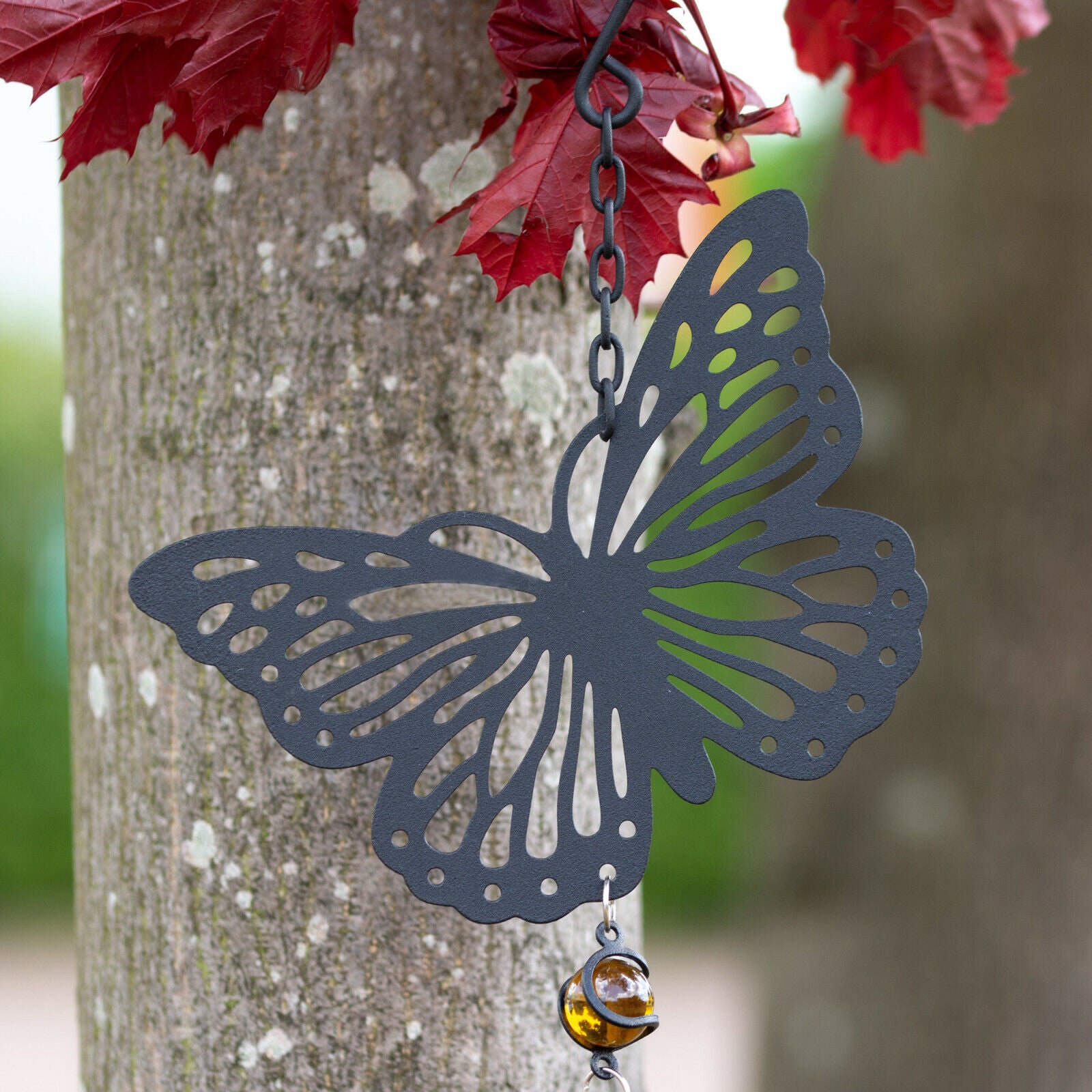 Black Silhouette Butterfly Wind Chime
