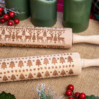 Set Of 2 Embossing Christmas Rolling Pins