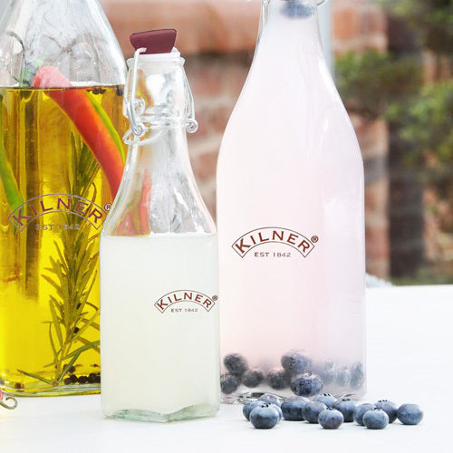 Kilner Clip Top Square Glass Bottles - Set of 3