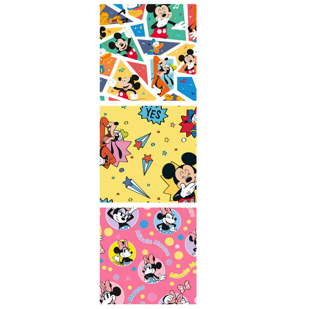 Pack Of 3 Disney Mickey Mouse Gift Wrapping Paper