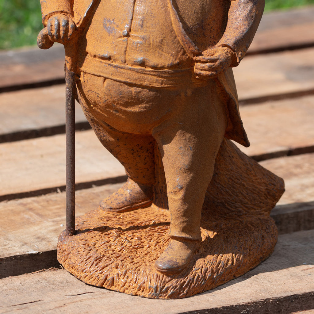 Gartenstatue „Mr. Fox“ aus rostigem Gusseisen, 29 cm