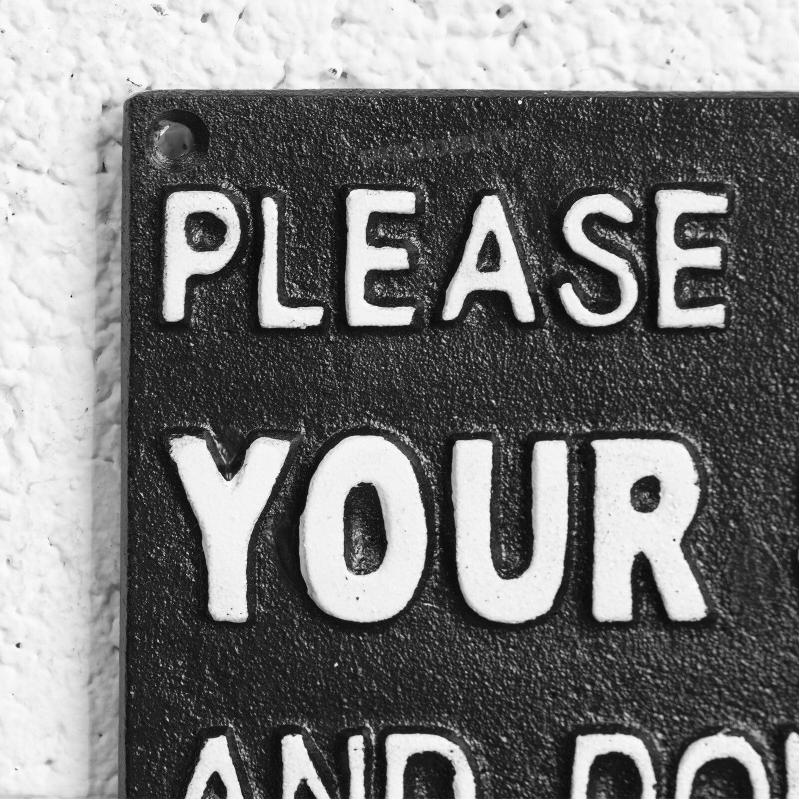 Cast Iron Please Remove Your Shoes Sign