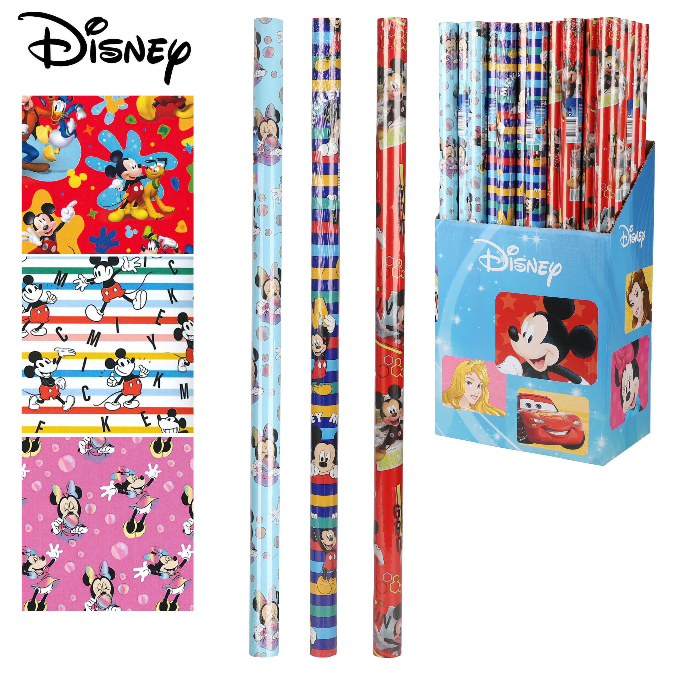 3x Assorted Disney Mickey Mouse Gift Wrapping Paper