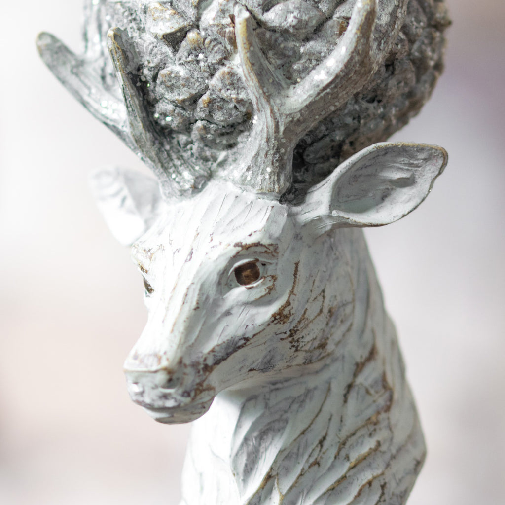 Grey Stag Pillar Candle Holder