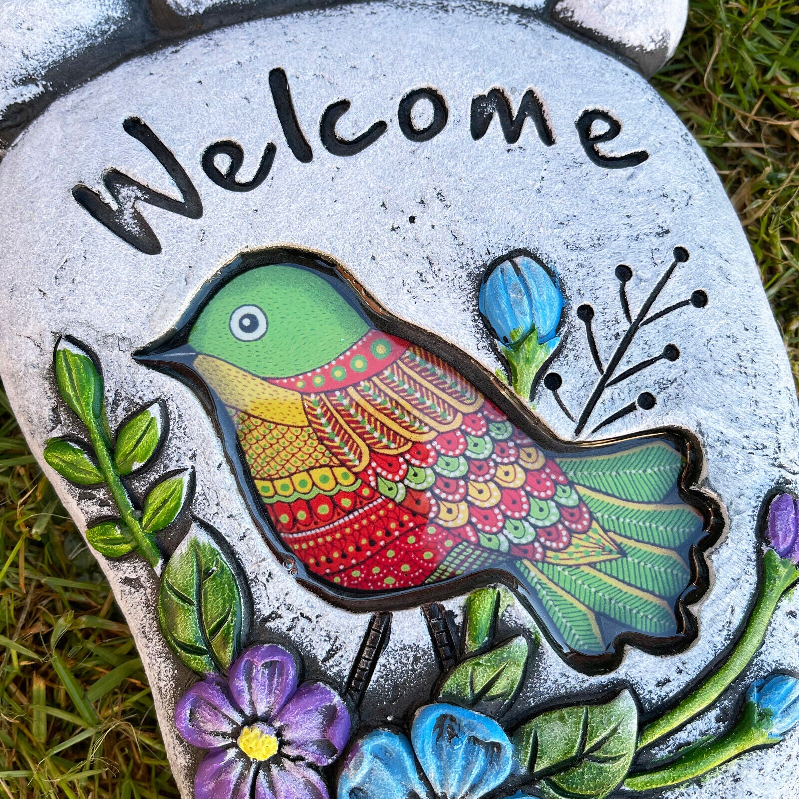 Colourful Bird Welcome Stepping Stone