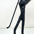 Golfer-Skulptur aus Gusseisen, 6 x 18 cm