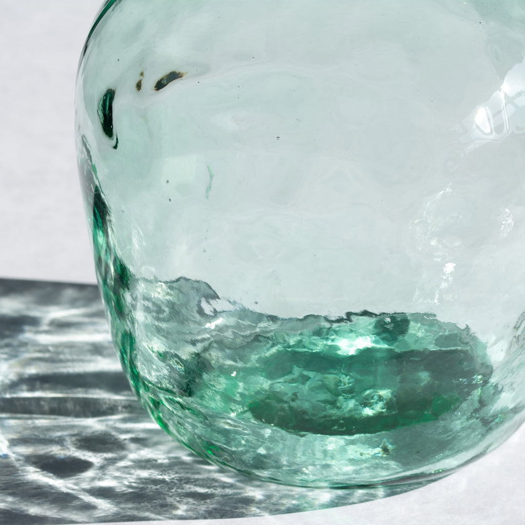 Large Aqua Recycled Glass Bottle Vase