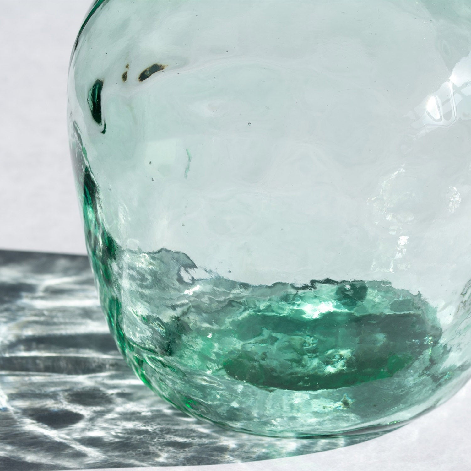 Large Aqua Recycled Glass Bottle Vase