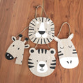 Set of 4 Animal Face Shape Wall Plaques