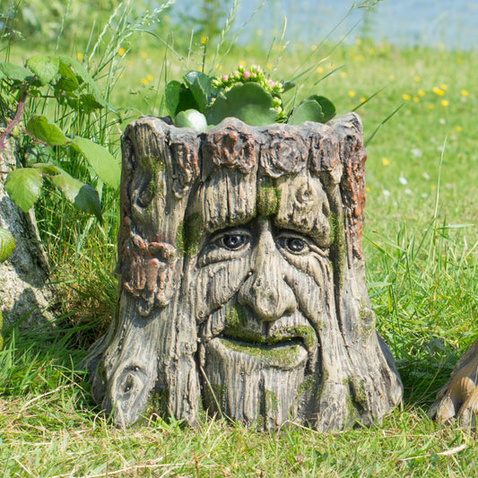 Greenman Tree Stump Planter