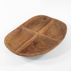 Teak Root Wood 4 Section Snack Bowl