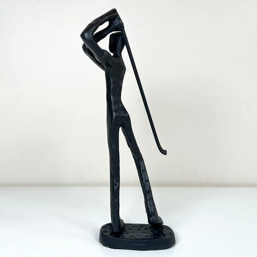 Golfer-Skulptur aus Gusseisen, 6 x 18 cm