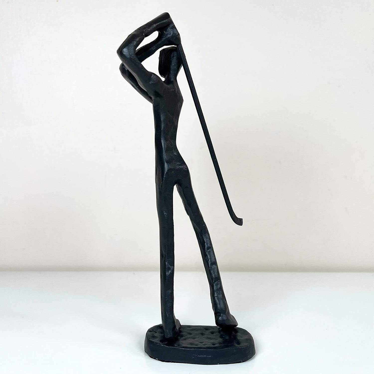 Golfer-Skulptur aus Gusseisen, 6 x 18 cm