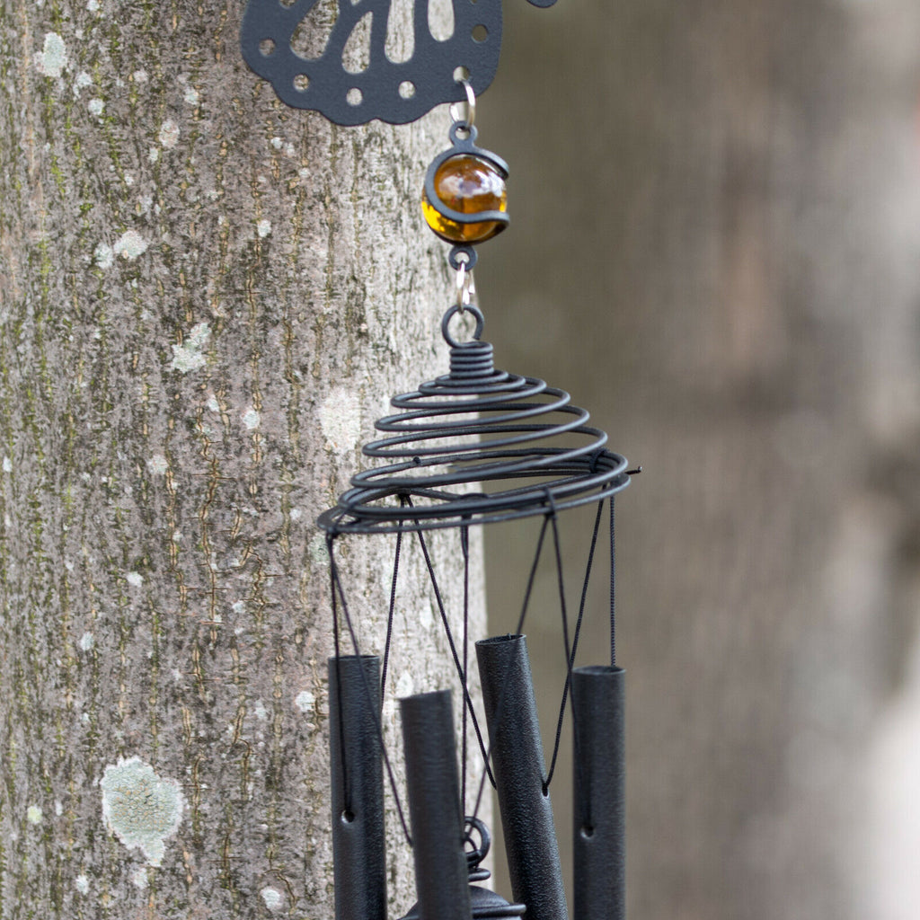 Black Silhouette Butterfly Wind Chime