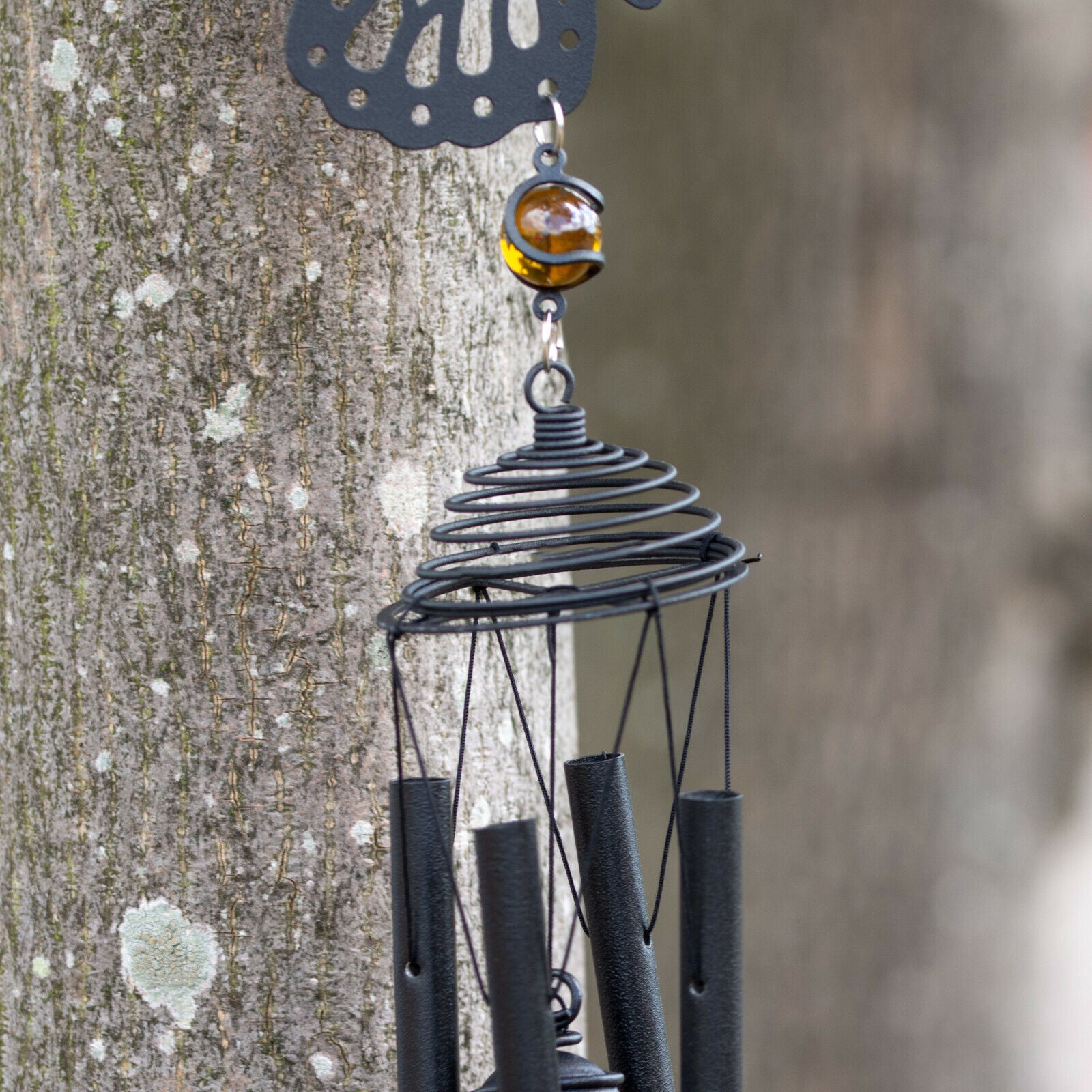 Black Silhouette Butterfly Wind Chime