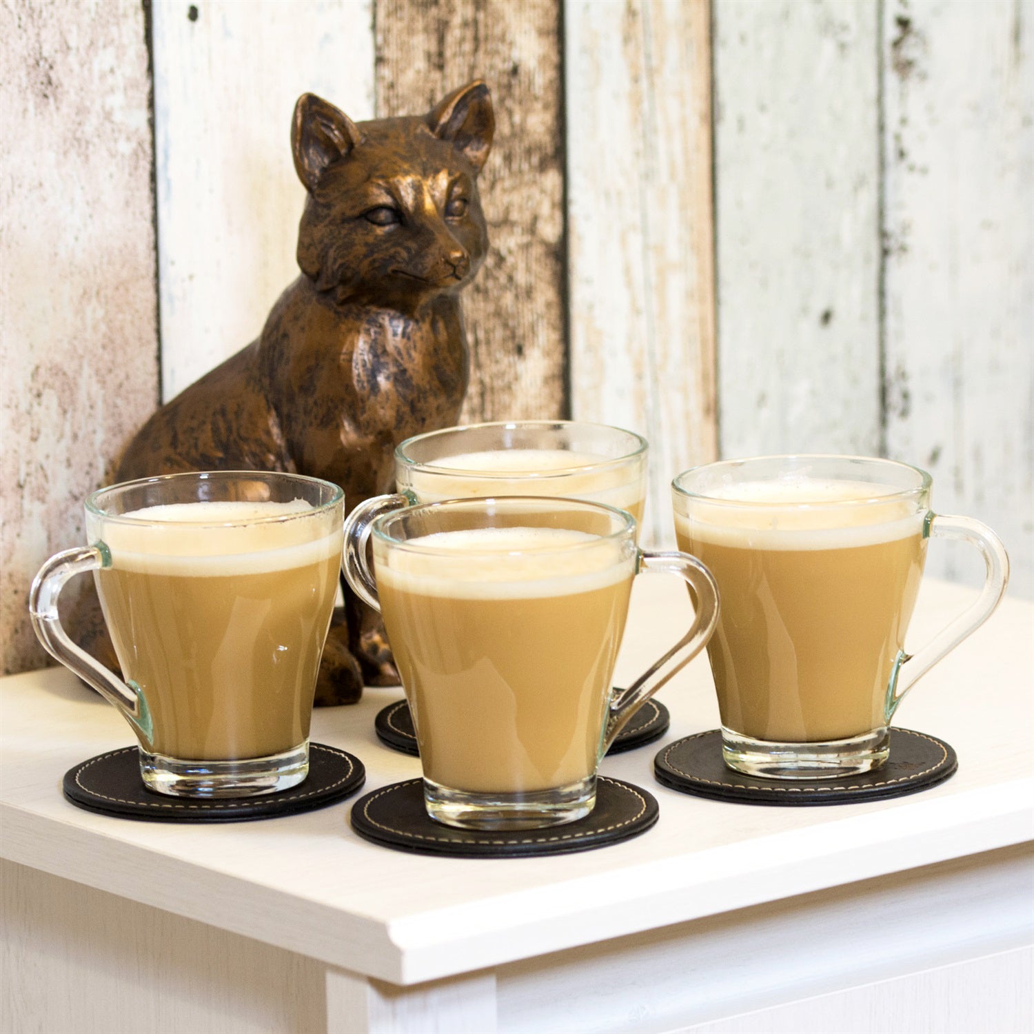 Set Of 4 Clear Glass Mugs