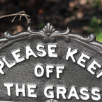 Cast Iron Please Keep Off The Grass Sign
