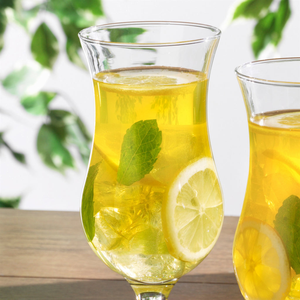 Set Of 4 Hurricane Stemmed Cocktail Glasses