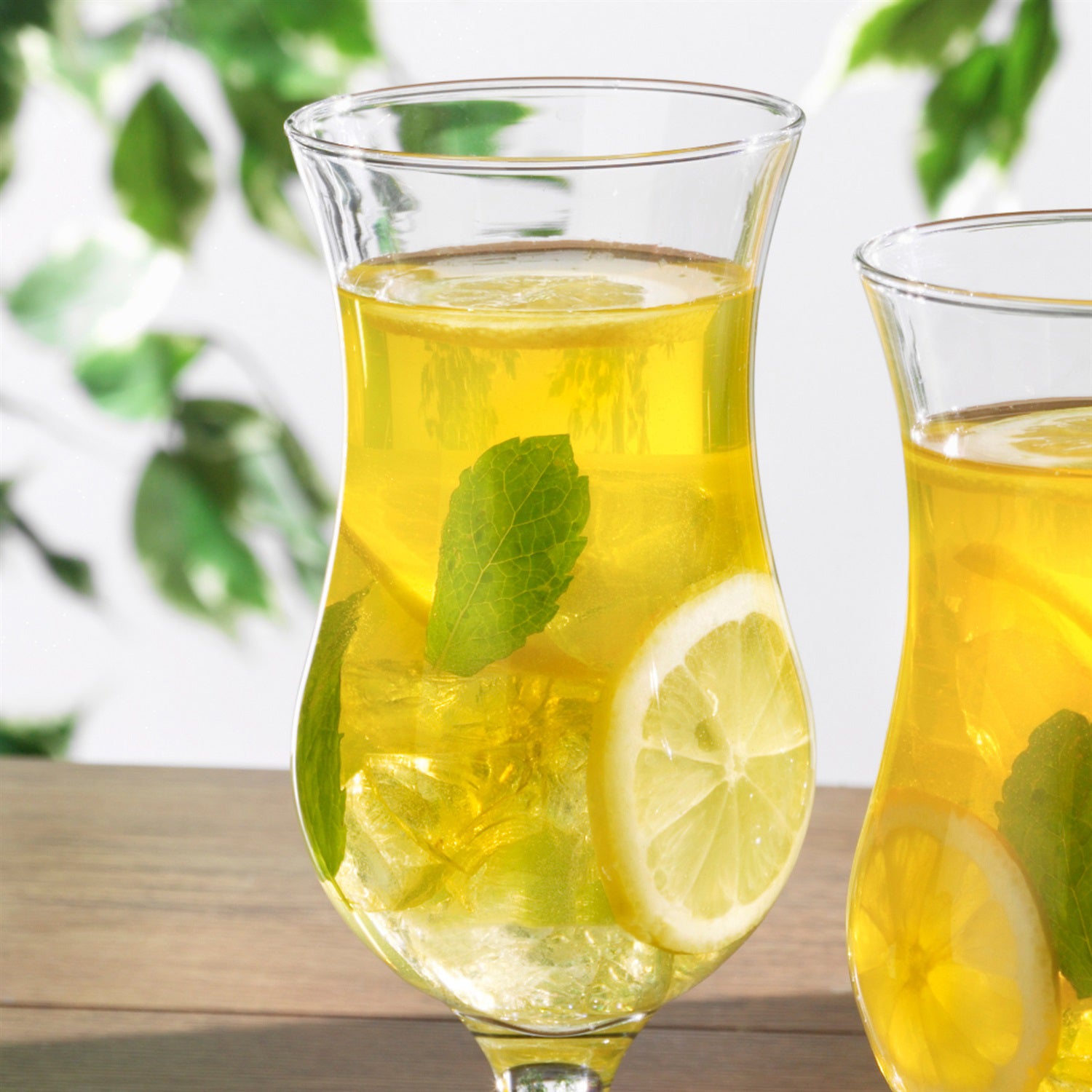 Set Of 4 Hurricane Stemmed Cocktail Glasses