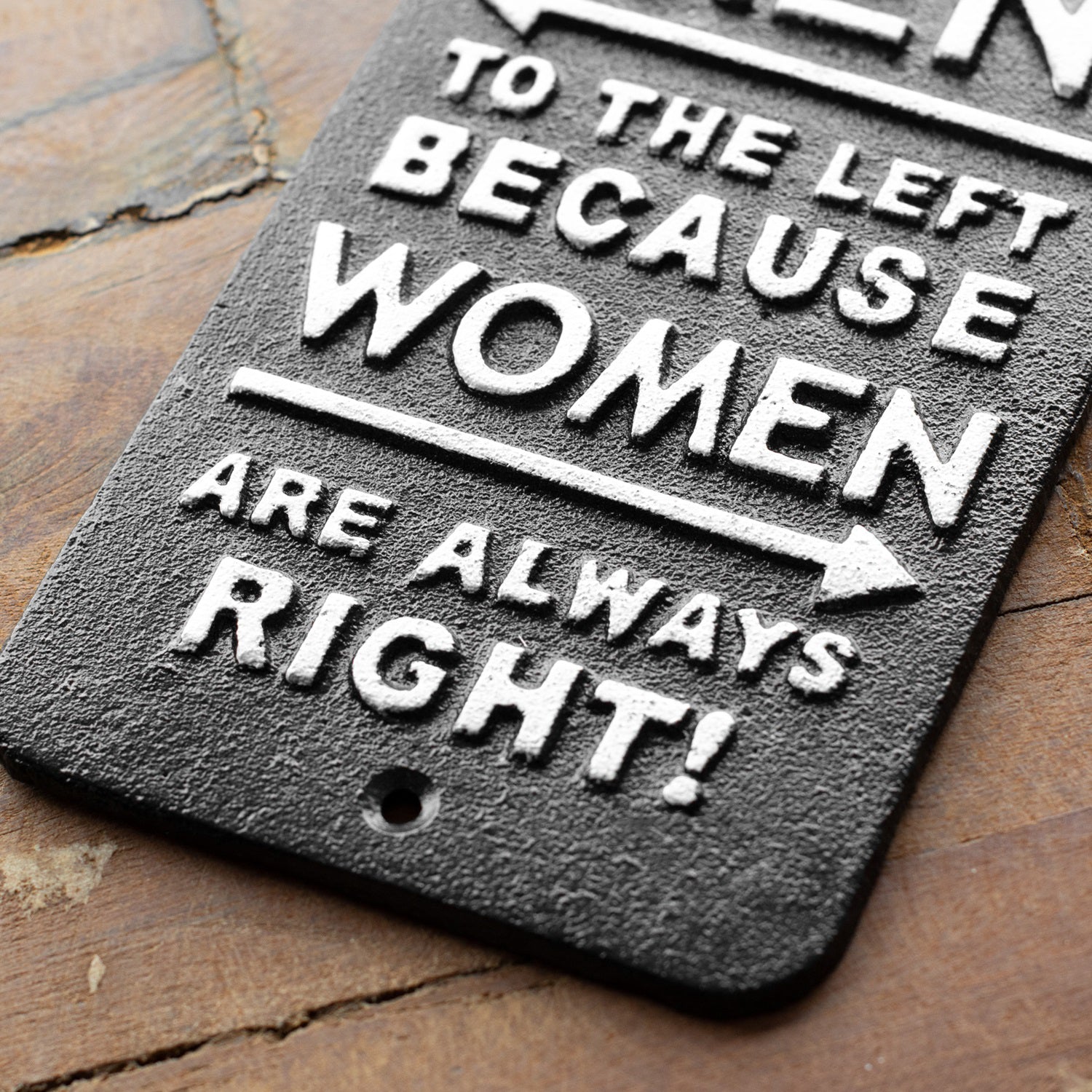 Women Are Always Right Cast Iron Wall Sign
