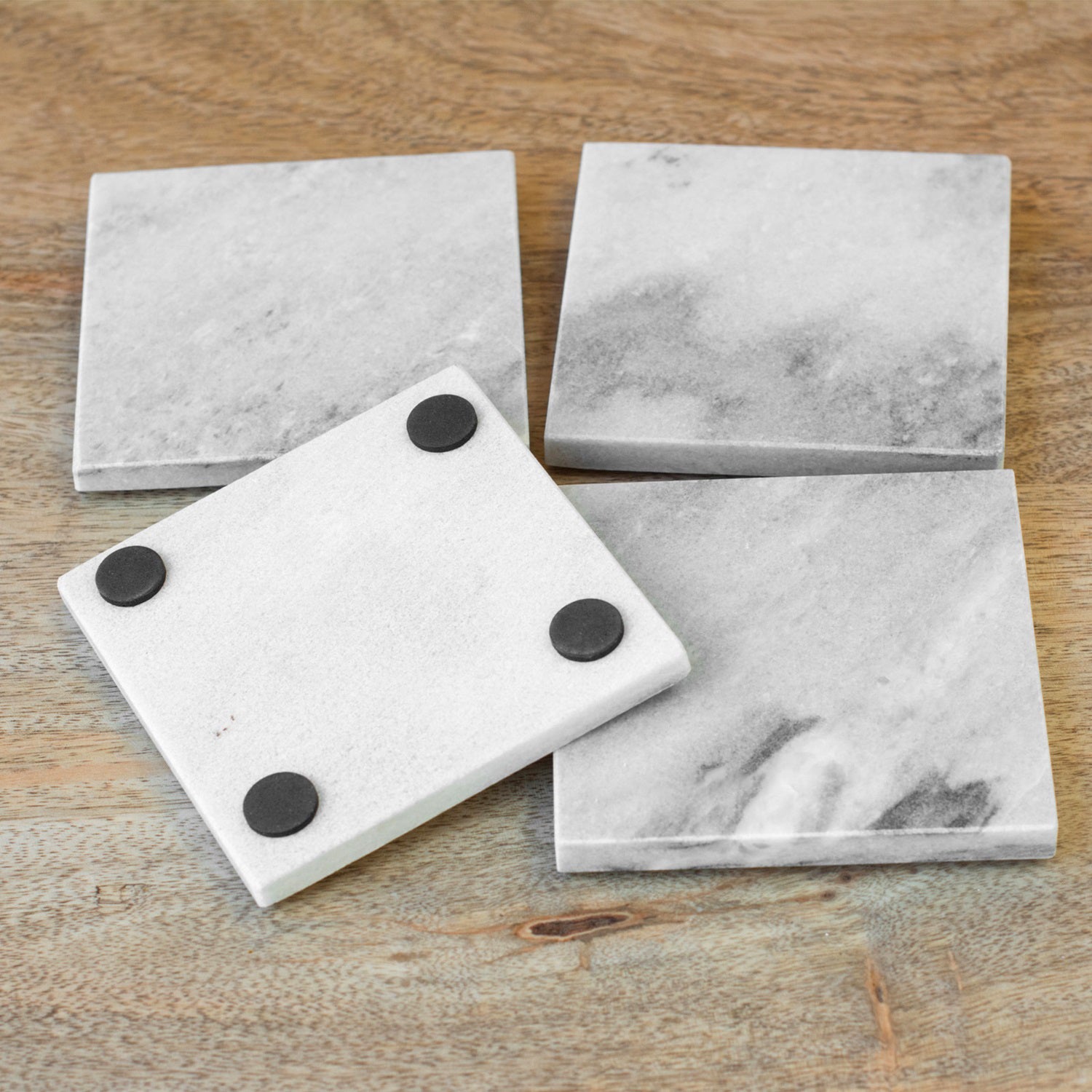 Set of 4 Grey Marble Coasters