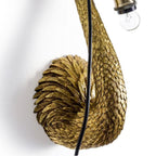 Antique Gold Flamingo Head Wall Lamp