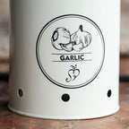 Cream Metal Garlic Storage Tin
