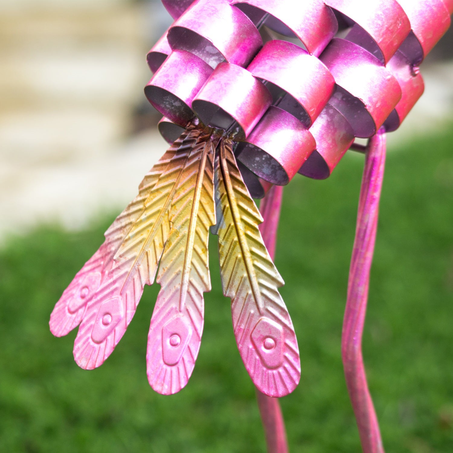 Pink Metal Flamingo Ornament