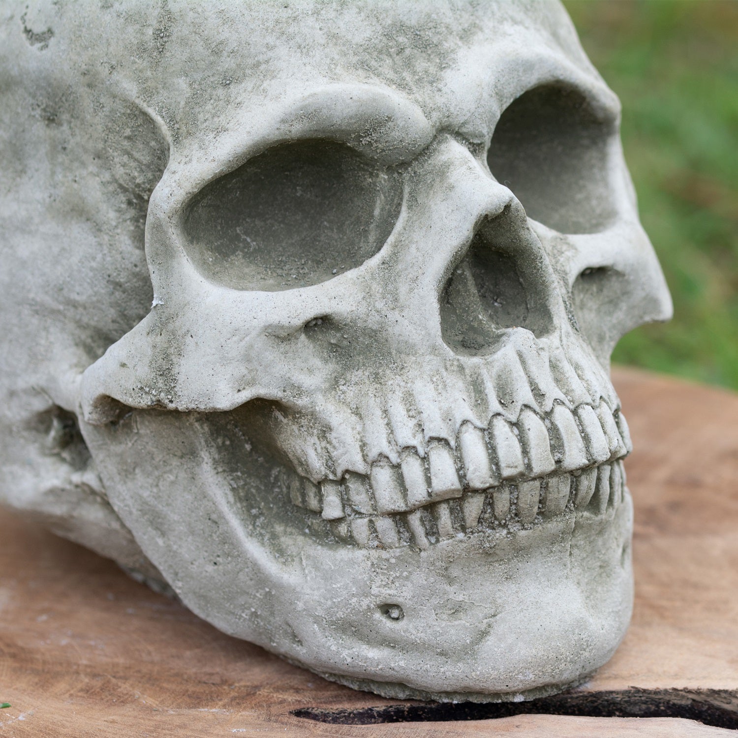 Stone Human Skull Sculpture